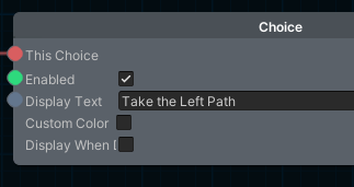 A visualization of Input Ports on a Node, specifically inputs that can be assigned default values.